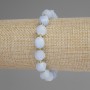 Aquamarine Faceted Rhombus Bracelet, diameter 10x9mm+/-, seed beads 3mm+/-, length 18cm+/- stretch