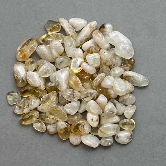 Natural Citrine Tumbled Stone No Hole 7-14x5-7mm+/- (per 100g+/-)