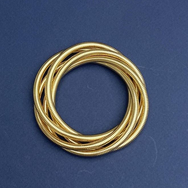 Flexible Spring Bracelet Gold-Tone Metal