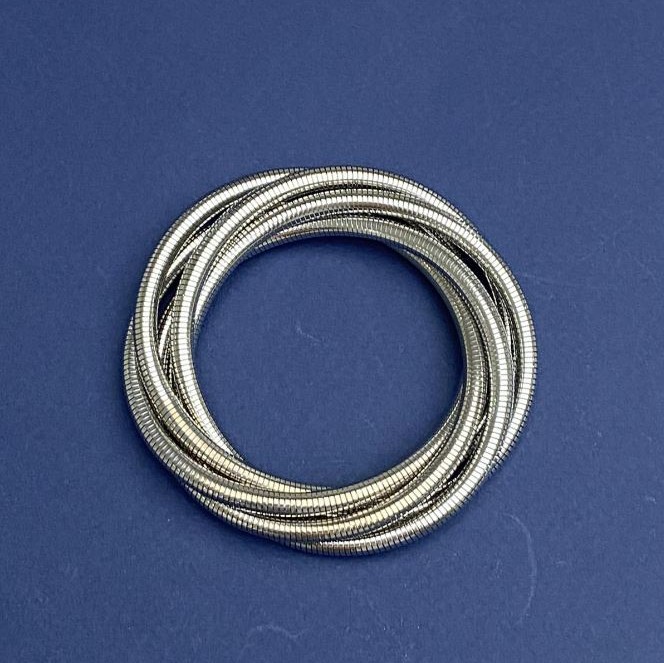 Flexible Spring Bracelet Silver-Tone Metal