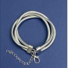 Triple Bracelet Silver-Tone Metal with Extension Chain