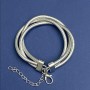 Triple Bracelet Silver-Tone Metal with Extension Chain