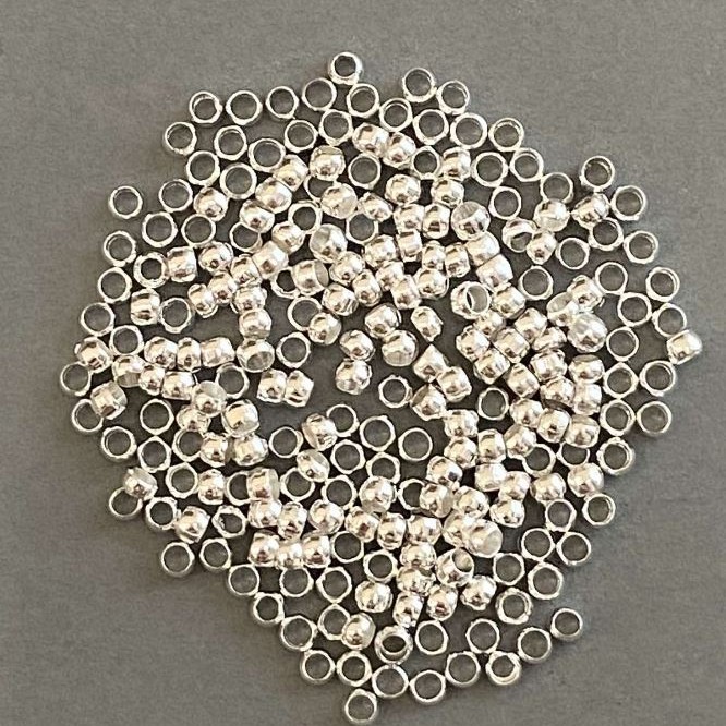 Crimp Covers, Diameter 3mm, Silver Metal Colour, 8g
