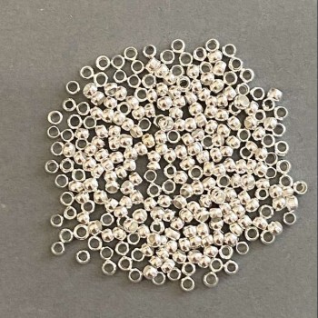 Crimp Beads "Zahipy", diameter 2.5mm, metal colour "silver", 200g pack