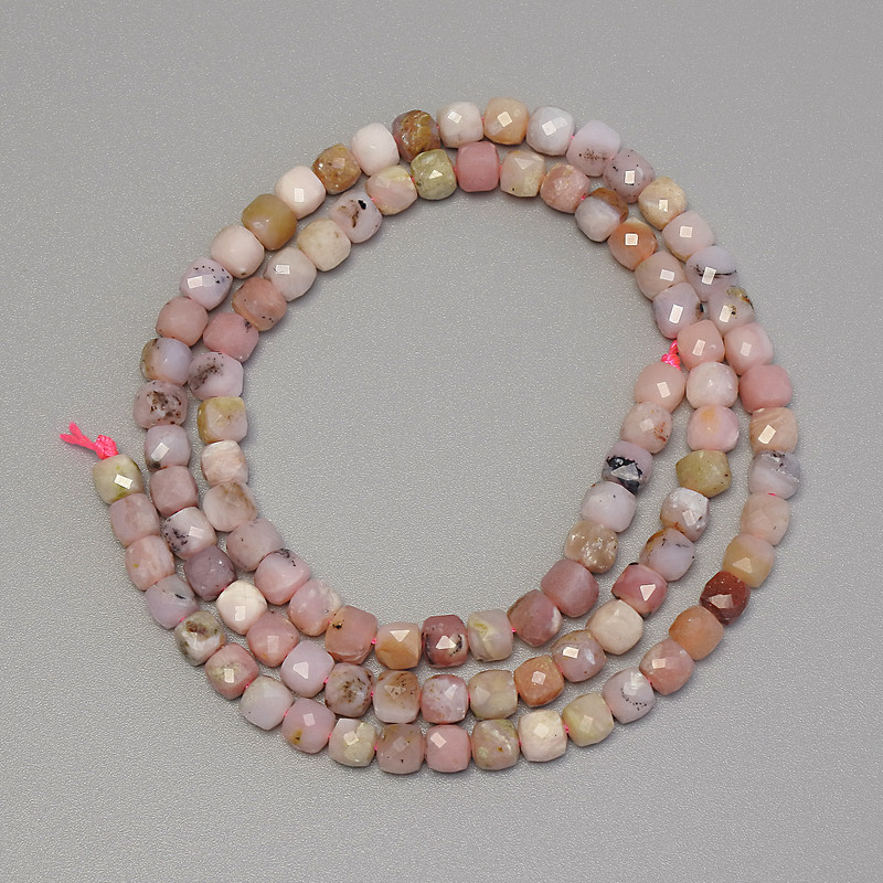 Opal Beads Faceted Cube, 4x4mm+/- Diameter, 39cm+/- Length on a Strand