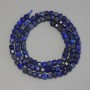 Lapis Lazuli Faceted Cube Beads, diameter 4mm+/-, length 39cm+/- on a strand