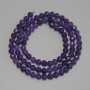 Amethyst Faceted Round Beads, diameter 4mm+/-, length 38cm+/- on a strand