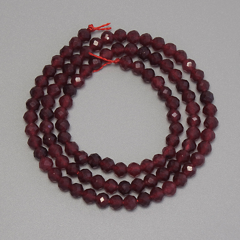 Tourmaline Beads faceted round bead, 4mm ± diameter, 38cm ± length on thread