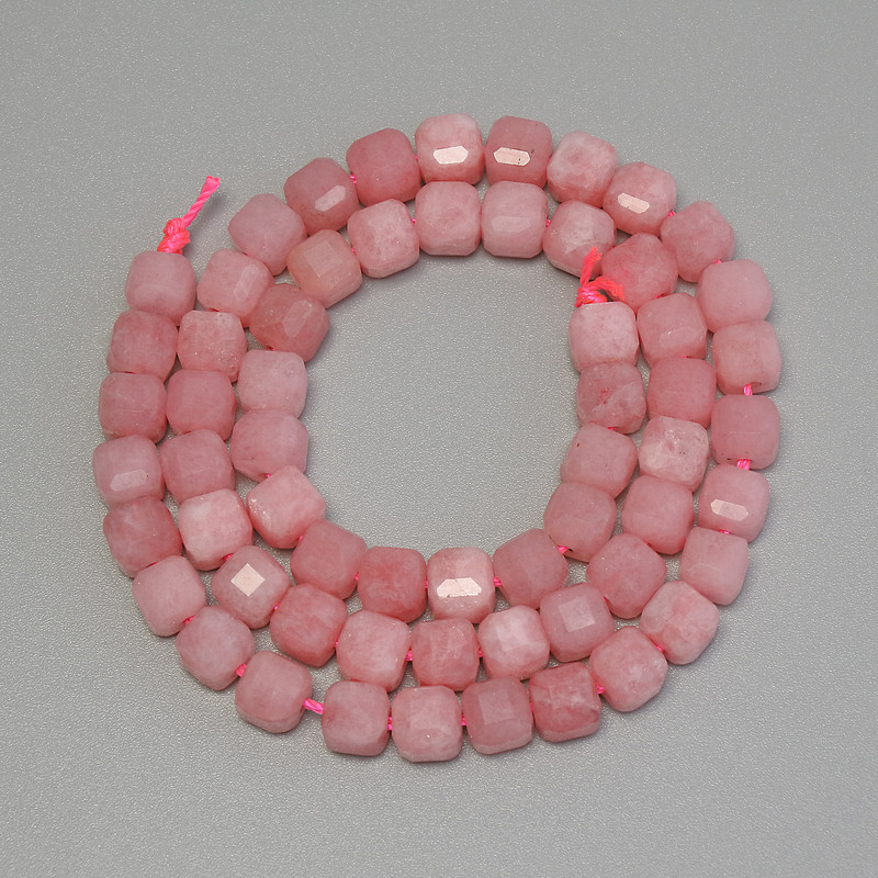 Tourmaline Beads, Faceted Cube, Diameter 5x5mm+/-, Length 32cm+/- on a Strand