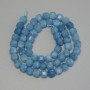 Aquamarine Beads Faceted Cube, Diameter 5x5mm+/-, Length 33cm+/- on Thread