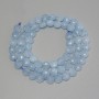 Aquamarine Beads Faceted Coin, Diameter 6mm+/-, Length 38cm+/- on Thread
