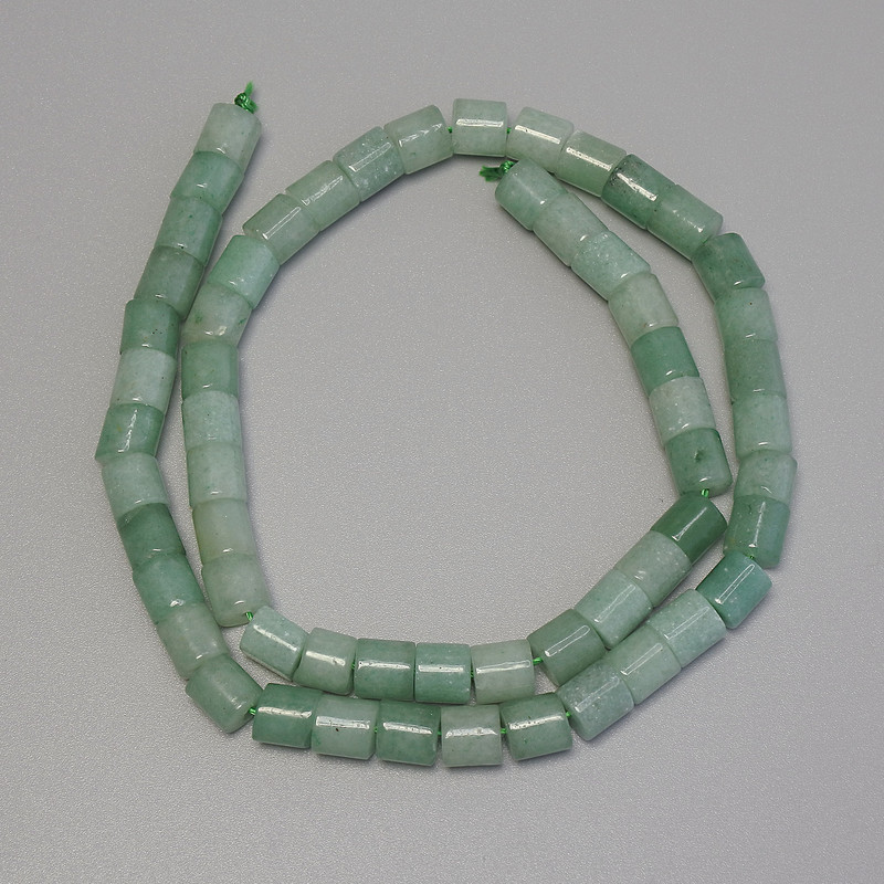 Jade Beads, Cylinder, Diameter 6x6mm+/-, Length 38cm+/- on a Strand