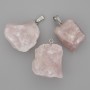 Pendant Rose quartz unprocessed stone 20-35x20-25mm+-, length 31-44mm+- (assorted sizes)