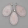 Rose Quartz Drop Pendant 40x25mm+/-, length 49mm+