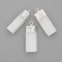 Raw Selenite Mineral Pendant 30x12mm+/-, length 33mm+/- silver-tone metal