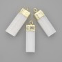 Raw Selenite Mineral Pendant 32x12mm+/-, length 36mm+/- gold-tone metal