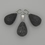 Teardrop Pendant Lava 19x13mm+/-, length 29mm+