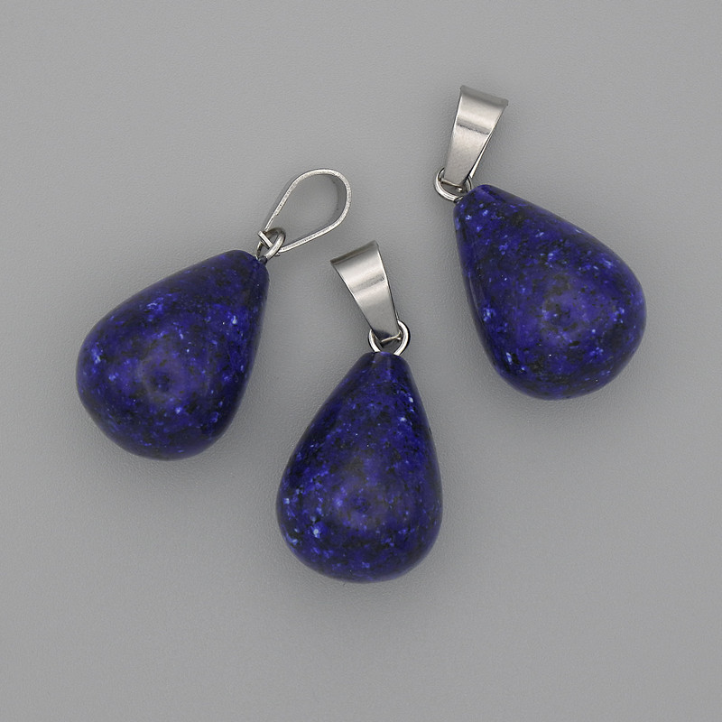 Teardrop Pendant Lapis Lazuli 19x13mm+/-, length 29mm+