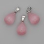 Drop Pendant Pink Cat's Eye 19x13mm+/-, length 29mm+