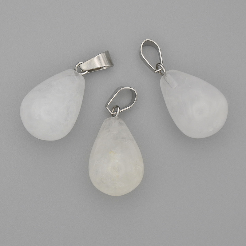 Teardrop Pendant Rock Crystal 19x13mm+/-, length 29mm+