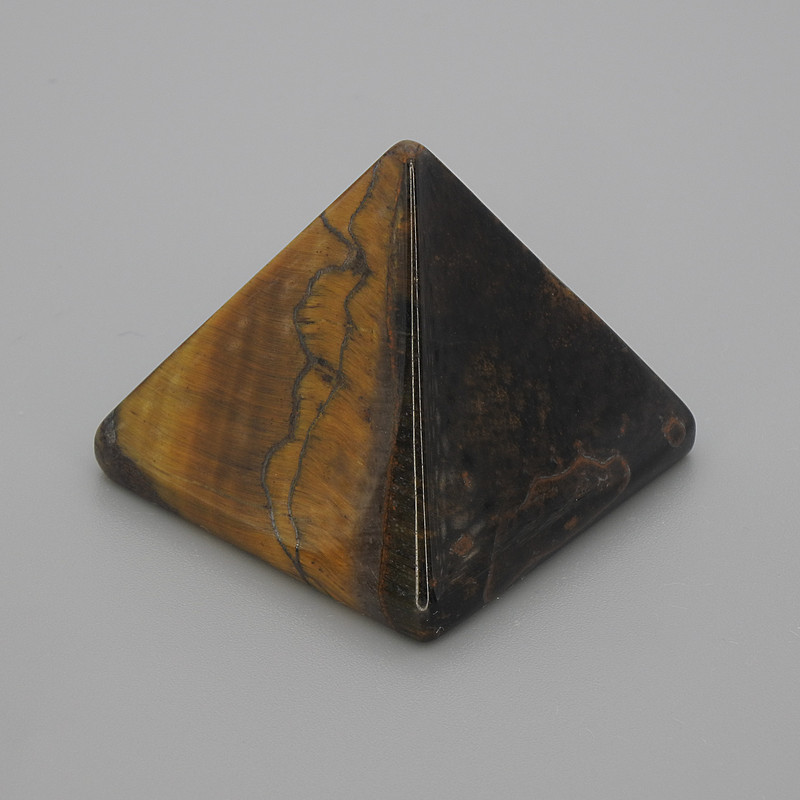 Pyramid Souvenir, Natural Tiger's Eye Stone, Length 30x30mm+/-, Width 25mm+