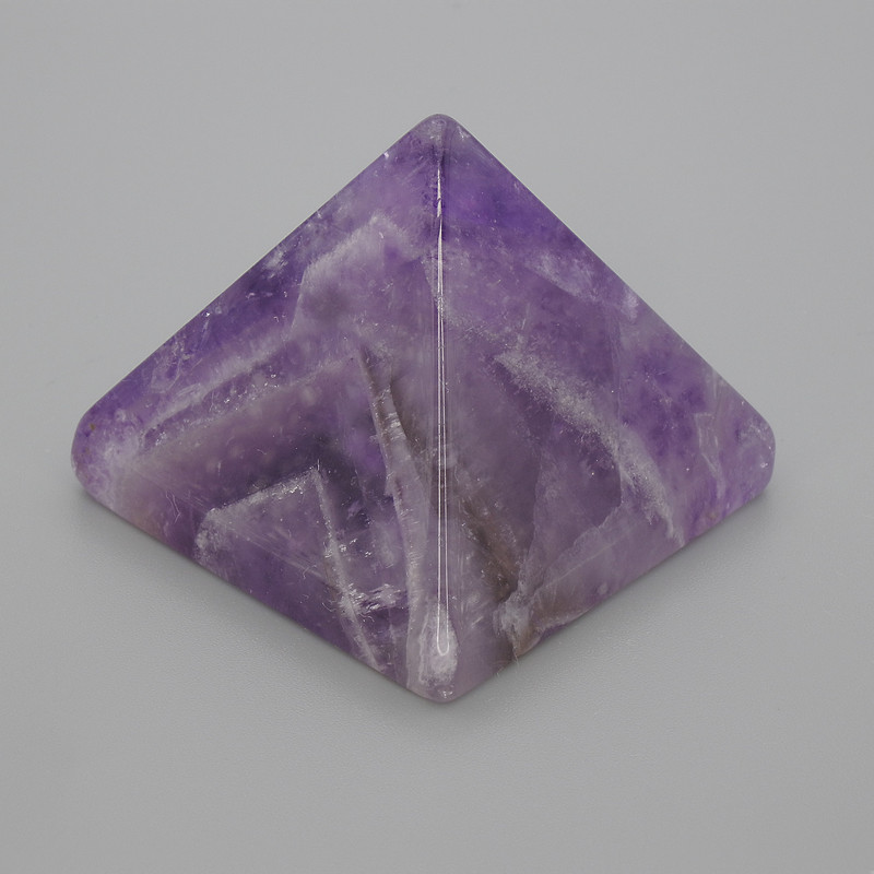 Pyramid Souvenir, Natural Amethyst Stone, Length 38x38mm+/-, Width 33mm+