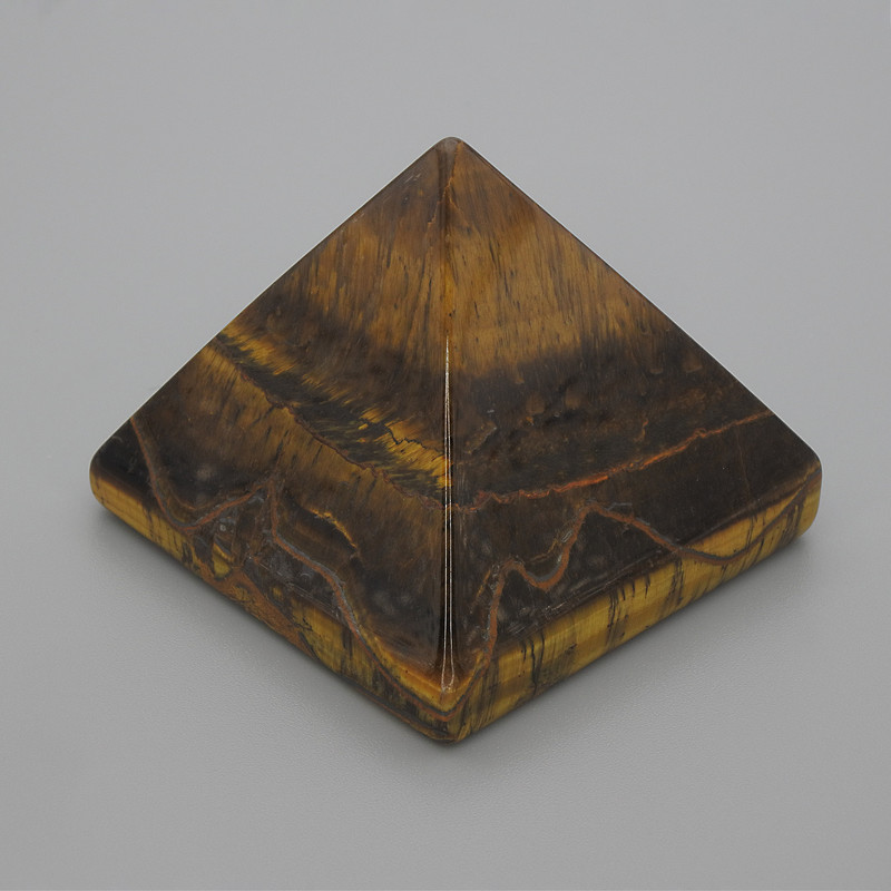 Pyramid Souvenir, Natural Tiger's Eye Stone, Length 38x38mm+/-, Width 33mm+