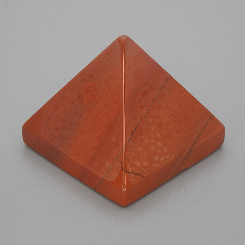 Natural Stone Souvenir Pyramid Red Jasper, 38x38mm+- length, 33mm+ width