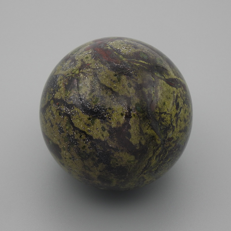 Natural Stone Souvenir Sphere Dragon Blood Jasper, 40mm+ diameter