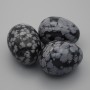 Natural Stone Souvenir Egg Snowflake Obsidian, Diameter 40x30+-mm