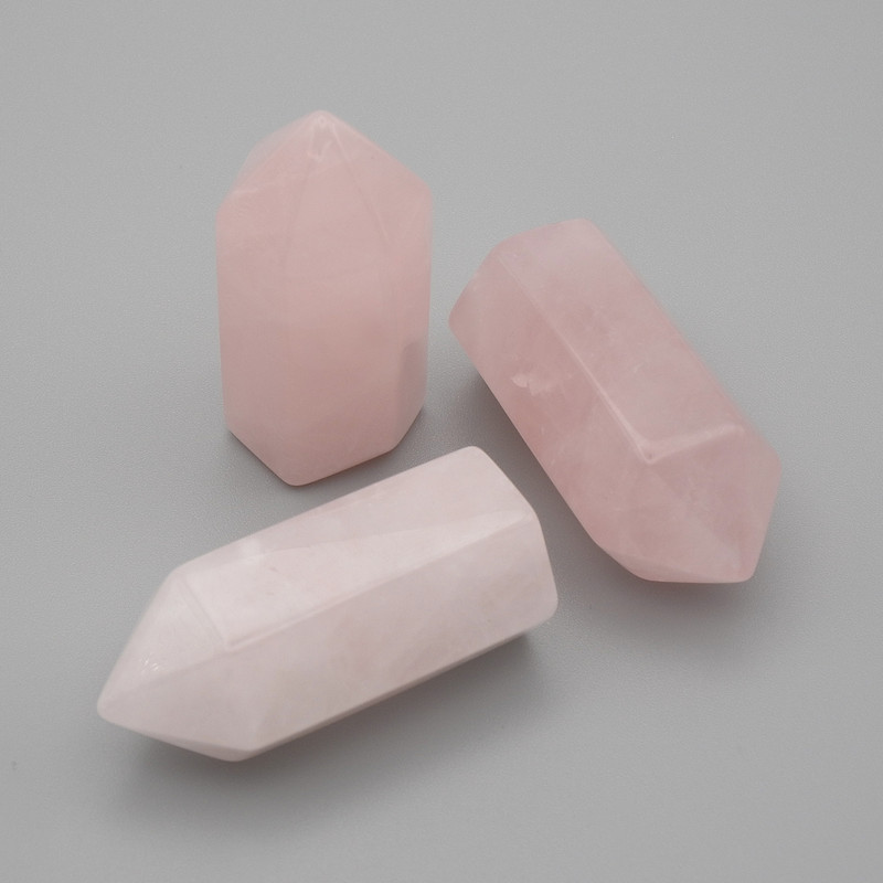 Souvenir Pencil Natural Stone Rose Quartz, Diameter 36x16mm (price per 1 pc.)