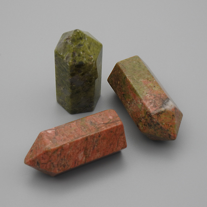 Souvenir Pencil Natural Stone Heliotrope, Diameter 36x16mm (price per 1 pc.)