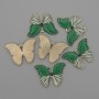 Butterfly Pendant, Coloured Enamel, Gold-Tone Metal, Diameter 22x16mm+/- Pack of 6pcs
