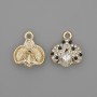 Ladybird Charm Pendant with Rhinestones, Silver-Tone Metal, Diameter 15.5x15x.5mm+/-, Pack of 2