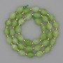 Natural Stone Beads Chrysolite Olivine Faceted Grain, 9.5x7.5mm+/- Diameter, Seed Beads 3mm+/-, 35cm+ Length
