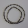 Pyrite Beads on Fishing Line, Smooth Round, Diameter 4mm+/-, Length 38cm+
