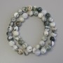 Moss Agate Beads on Beading Line Smooth Round, Diameter 8.5mm+/-, Length 39cm+