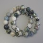 Moss Agate Beads on fishing line, smooth round bead, diameter 12mm+-, length 39cm+