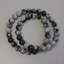 Snow Obsidian Beads on a Strand, smooth round, diameter 8mm+/-, length 38cm+