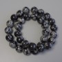 Snowflake Obsidian Beads on Fishing Line, Smooth Round, Diameter 12mm+/-, Length 38cm+
