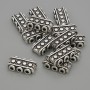 Row spacer finding, silver-tone metal, diameter 14.5x7.5x4mm+-, hole diameter 1.9mm+-, pack 20g (~13pcs)