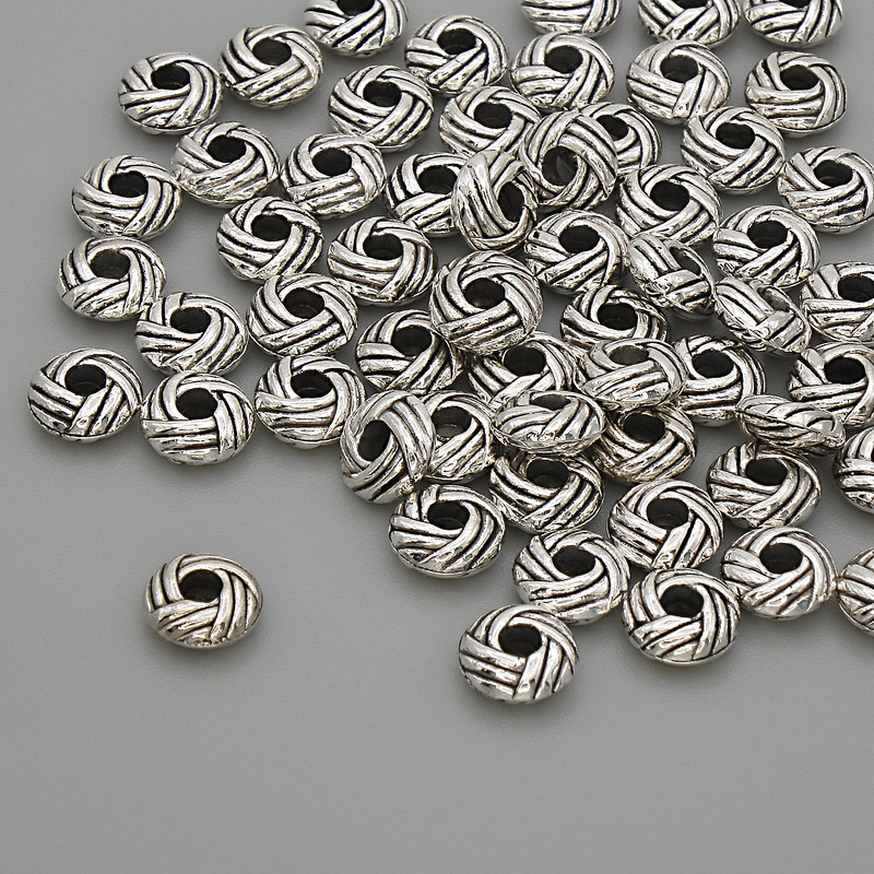 Spacer Bead Finding, Silver Metal Colour, Diameter 6x2.5mm+/-, Hole Diameter 2mm+/-, 20g Pack (~57pcs)