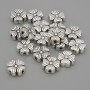 Flower Spacer Bead Finding, Silver Metal Colour, Diameter 9x9x3.5mm+/-, Hole Diameter 1.5mm+/-, 20g Pack (~17pcs)