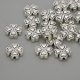 Clover Spacer Bead Finding, Silver Metal Colour, Diameter 9.5x9.5x3mm+/-, Hole Diameter 1.5mm+/-, 20g Pack (~19pcs)