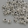 Bail finding, silver-tone metal, diameter 4.5x7.5mm+-, hole diameter 3mm+-, pack 20g (~60pcs)