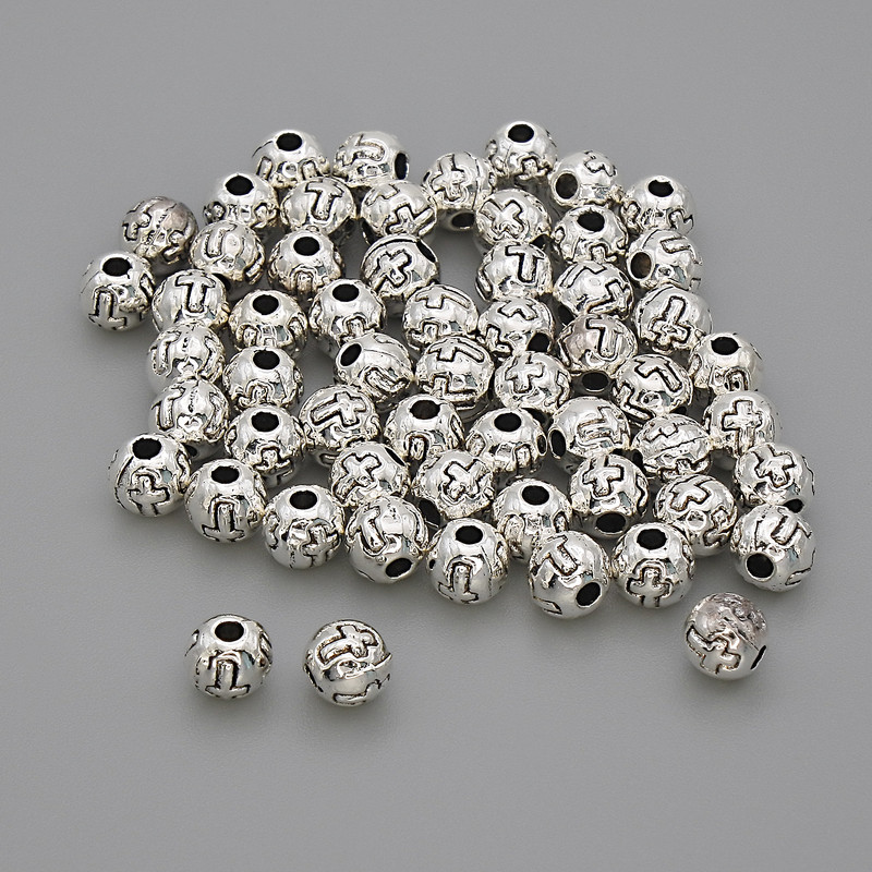 Findings Spacer Bead, Silver-Tone Metal, Diameter 5mm+/- Hole 1.5mm+/-, Pack 20g (~60pcs)