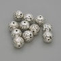Findings Spacer Bead, Silver-Tone Metal, Diameter 8mm+/- Hole 1.2mm+/-, Pack 20g (~11pcs)