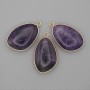 Amethyst Pendant, gold-tone metal setting, 21x35mm+