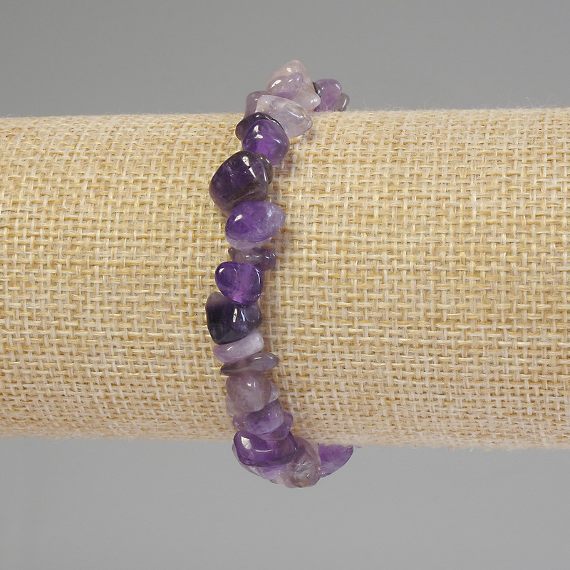 Amethyst Chip Bracelet, diameter 6-12x2-4mm+-, length 18cm+- stretch