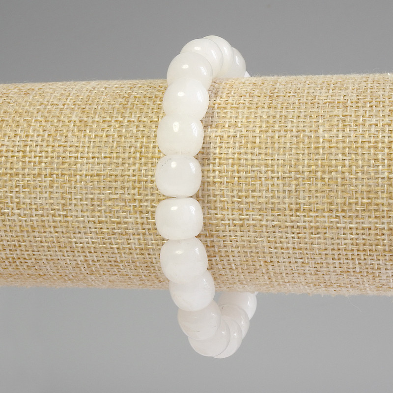 Rock Crystal Rounded Rondelle Bracelet, diameter 10x9mm+-, length 18cm+- stretch